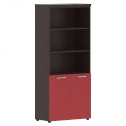 Шкаф с 1 комплектом глухих малых дверей и топом Торр ЛУКС ТЛХC 85.5 Венге Магия Красный / Torr LUX TLHC