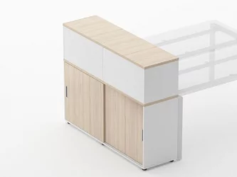 Тумба комбинированная высокая для рабочего модуля Дека 9.04.145 Туя/Белый / Deka