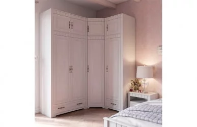 Угловой шкаф Прованс 03 Бодега белая Платина премиум