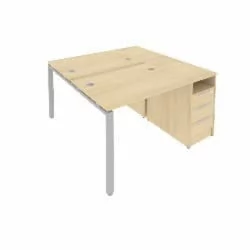 Рабочая станция с опорной тумбой Метал Сйстем Б.РС-СТП-2.1 Акация/Серый / Metal System