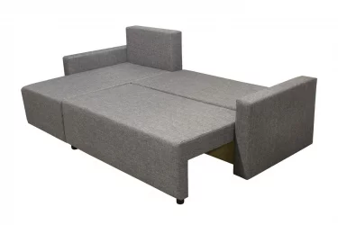 Угловой диван Шеррй (3 категория) с механизмом подъема оттоманки Визит 118-Нео Латте / Sherry