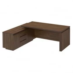 Стол руководителя на опорной тумбе МАРК МК 136 правый Орех тоскана / MARK