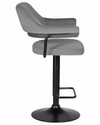 Стул барный ДОБРИН CХАРЛЙ БЛАCК (серый велюр (МДЖ9-75)) / DOBRIN CHARLY BLACK (MJ9-75))