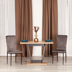 Стол обеденный ТИБИ нераздвижной ЛДСП, 68,6 х 110 х 75 см, Дуб артисан/Графит / TIBI