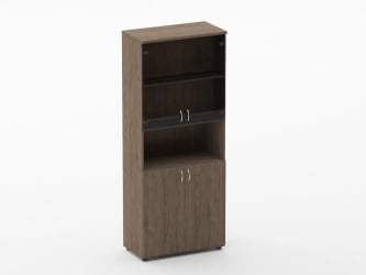 Шкаф высокий со стеклом и нишей Твин 16.16.161 Дуб Верцаска / Twin