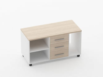 Тумба подкатная с нишей и полкой Дека 9.05.03Пр Туя/Белый / Deka