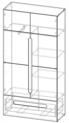 Шкаф двустворчатый с ящиками Палермо Юниор 07 Белый глянец Ясень шимо светлый Зеленый