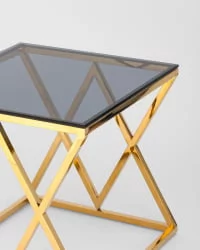 Журнальный стол ИНСИГНИЯ 55кс55 Золото стекло смоке / 55x55 smoke