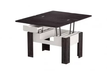 Стол-трансформер раскладной Стэп-3 Ясень черный Бодега белый