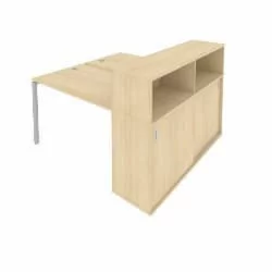 Рабочая станция с опорным шкафом-купе Метал Сйстем Б.РС-СШК-2.2 Акация/Серый / Metal System