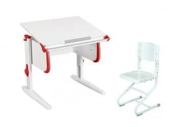 Растущая мебель Парта 1/75 + Стул Белый Красный / Parta Stul
