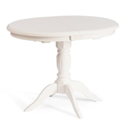 Раздвижной стол СТЕФАНО бук, мдф, 100+30кс80кс77см, Иворй вхите / STEFANO 100+30x80x77см, Ivory white