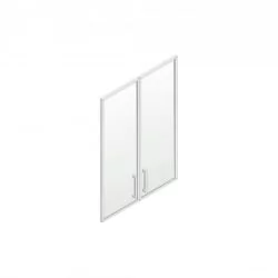 Шкаф для сувениров (глухие+прозрачные двери без рамки) Пр.Ш-2+Пр.ДШ-2СБ Венге