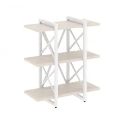 Стеллаж на регулируемых опорах - 3 полки ЛОФТ ВР.Л-МСТ.О-3.4В Металл белый Денвер светлый / LOFT VR.L-MST.O-3.4V