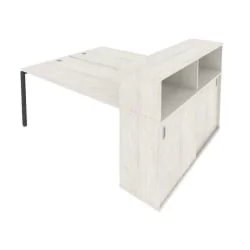 Рабочая станция с опорным шкафом-купе Метал Сйстем Б.РС-СШК-2.4 Наварра/Антрацит / Metal System