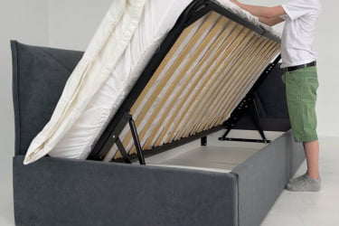 Кровать  0.9 Альба (Тахта) КМ.Т-16 графит (велюр) / КМ.T-16