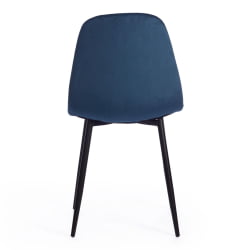 Стул БРЕЕЗЕ (мод. 4724) вельвет/металл, 44 х 53 х 87 см, Блуе (синий) ХЛР63 / черный / BREEZE (mod. Blue HLR63