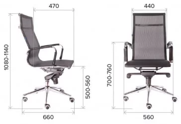 Кресло руководителя Опера М сетка Черный / Opera M