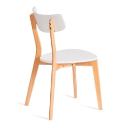 Стул Cлаире сиденье МДФ, опоры дерево гевея, белый / натуральное дерево, 48 кс 49,5 кс 81,5 кс СХ44см / Claire x x x SH44см