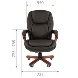 Кресло руководителя CХАИРМАН 408 кожа/экокожа, коричневый / CHAIRMAN