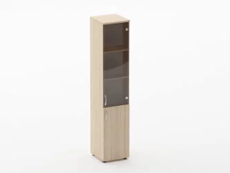 Шкаф высокий со стеклом Глассй 6.19.15Пр Венге / Glassy