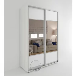 Шкаф с зеркалом Акцент-Дуэт КВ 1400х600 Выбеленное дерево