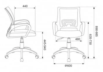 Кресло офисное Бюрократ CХ-695НЛТ Темно-серый / CH-695NLT