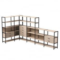 Набор стеллажных систем Еверпроф ЕВО №18 Дуб Соната Черный / Everprof EVO
