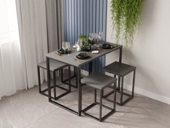 Маленький обеденный стол САНВУТ СтК120 Антрацит / SANVUT