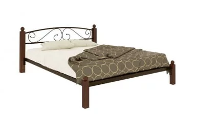 Кровать Вероника Лукс 1200х1900 Коричневая / Lux