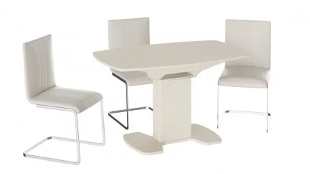 Стол обеденный нев Портофино СМ(ТД)-105.02.11(1) Бежевое/Стекло бежевое матовое ЛУКС / new LUX