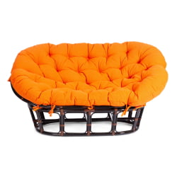 Диван МАМАСАН/МАМАСАН 23/02 В /с подушкой/ подушка 182х119 см, 169х102х80 см, Антикуе бровн (античный черно-коричневый), ткань, оранжевый, С 23 / MAMASAN/МАМАСАН W Antique brown