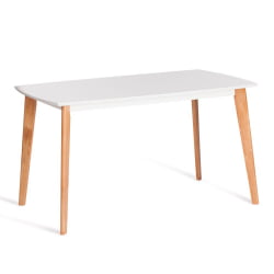 Раздвижной стол Cлаире столешница МДФ, опоры дерево гевея, белый / натуральное дерево, 135 кс 80 кс 75см / Claire x x