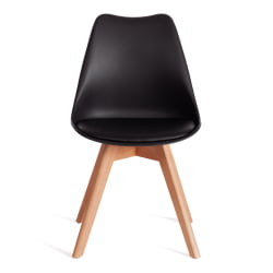 Мягкий стул ТУЛИП (мод. 73-1) дерево/пластик/экокожа, 47,5кс55кс80 см, черный / TULIP (mod. 47,5x55x80