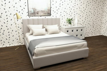 Кровать 180 на 200 Терра без основания Материал фасада: Металл/Велюр; Спальное место: 1800х2000 мм; Цвет: Кремовый