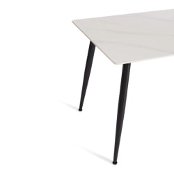 Обеденный стол Аустен/Остин столешница керамика (матовая) /опоры металл, белый/черный, 120х80х75см / Austen/Остин