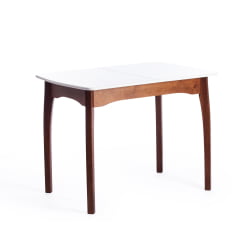 Стол CАТЕРИНА бук, мдф, 100+30кс70кс75, коричневый, белый / CATERINA 100+30x70x75,