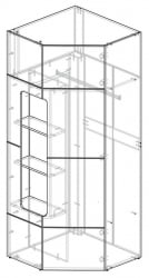 Шкаф угловой с полками Палермо Юниор 08 Белый глянец Ясень шимо светлый Зеленый