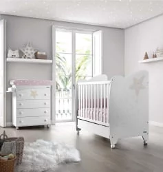 Кроватка для новорожденных Микуна Естела Вхите/Грей / Micuna Estela White/Grey