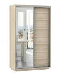 Шкаф-купе двухдверный Экспресс Дуо Медиум 1200х2200х Ясень шимо светлый / 1200х2200h
