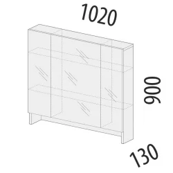 Шкаф с зеркалом Кашемир 900.16 Дуб Кронберг