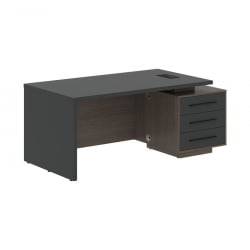 Стол руководителя правый ВЕЛИОН ВCТ 1890 Р Яшма черный Дуб Сильвер / VELION VCT R