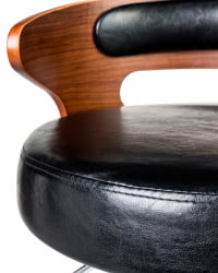 Стул барный ДОБРИН ФРЕД БЛАCК (коричневое дерево, чёрный) / DOBRIN FRED BLACK