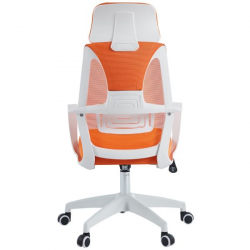 Кресло руководителя CХАИРМАН CХ636 ткань/сетка оранжевый, белый пластик (М) / CHAIRMAN CH636 (M)