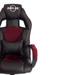 Кресло ДРИВЕР (22) кож/зам/ткань, черный/бордо, 36-6/ТВ-13 / DRIVER 36-6/TW-13