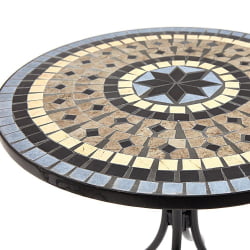Круглый стол Сеcрет де Маисон РОМЕО (мод. ПЛ08-1070-1-ГБРН) металл, 60х72см, черный/плитка АСТРА / Secret de Maison ROMEO (mod. PL08-1070-1-GBRN) ASTRA