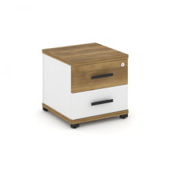 Тумба приставная с 2-мя ящиками CОНCЕПТ CН.ТУП-001 Б/В Сандал Янтарный Белый бриллиант Черный / CONCEPT CN.TUP-001 B/W
