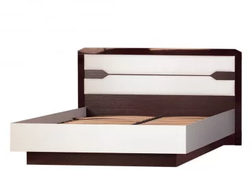 Кровать 160 на 200 Ронда №315 Венге Белый глянец