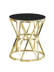 Журнальный стол ВИВА 50кс50 Золото (стекло черное) / 50x50