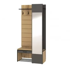 Прихожая Ольга-Лофт 2 Дуб Крафт золотой Темно-серый